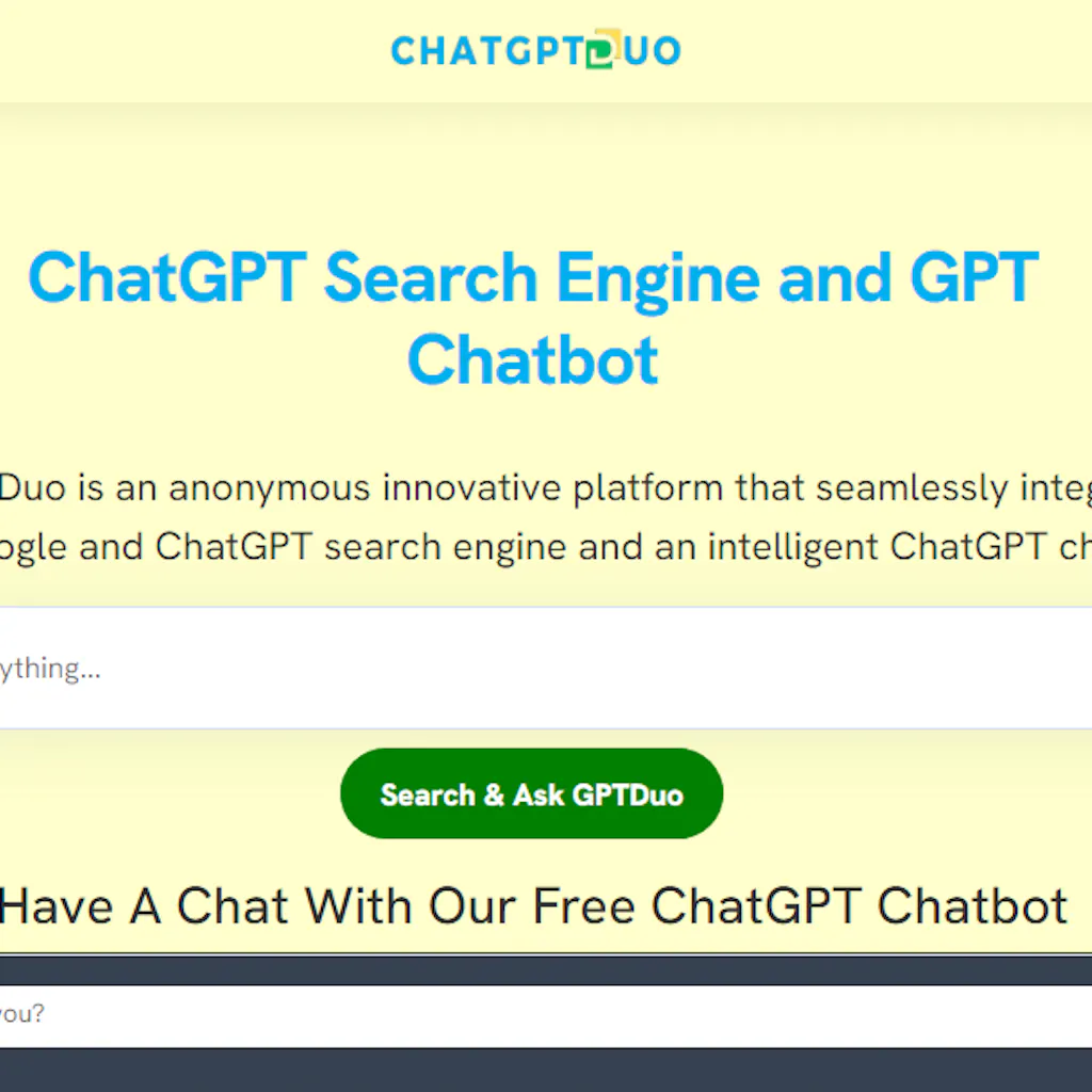 ChatGPT Search Engine and GPT Chatbot