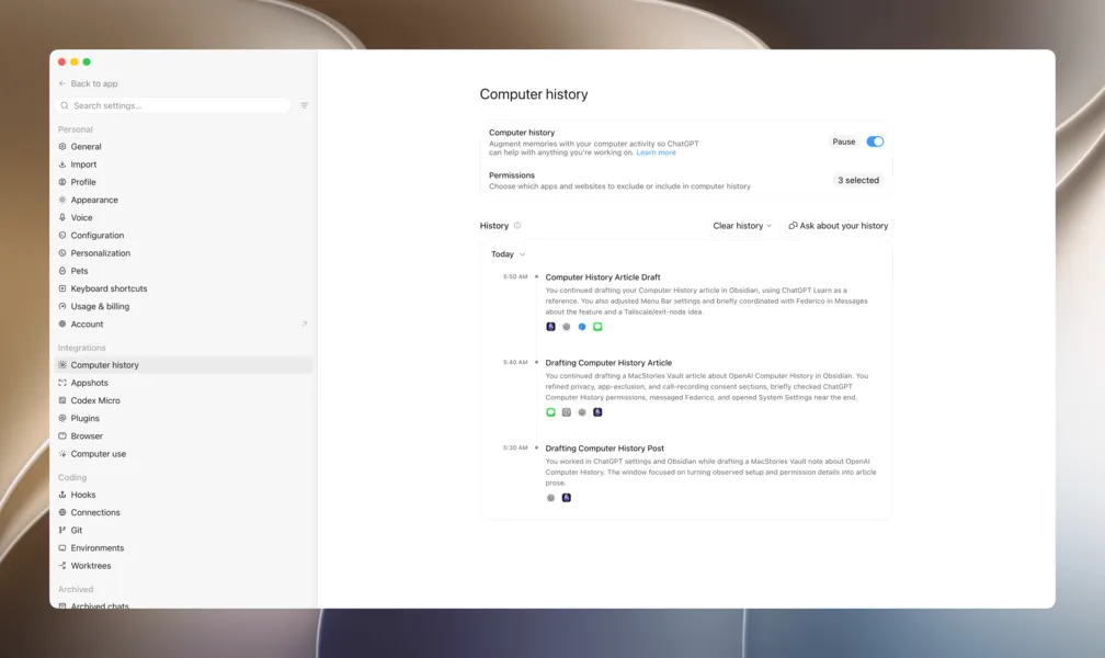 OpenAI Computer History on macOS: What Agent Memory Means for AI Builders