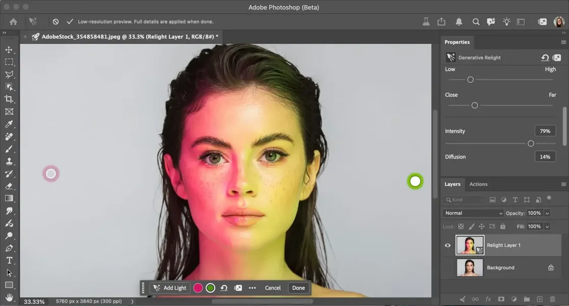 Photoshop Relight adds AI lighting, with a fidelity trade-off