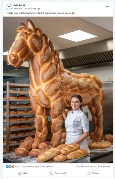 Viral 'Challah Horse' Image Zuckerberg Loved Was Originally Created as a Warning About Facebook's AI Slop