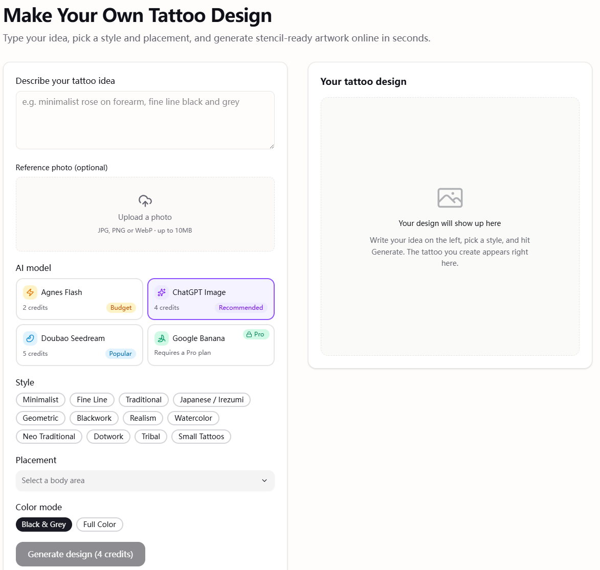 AI Tattoo Generator