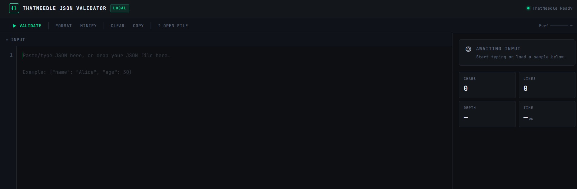 ThatNeedle JSON Validator