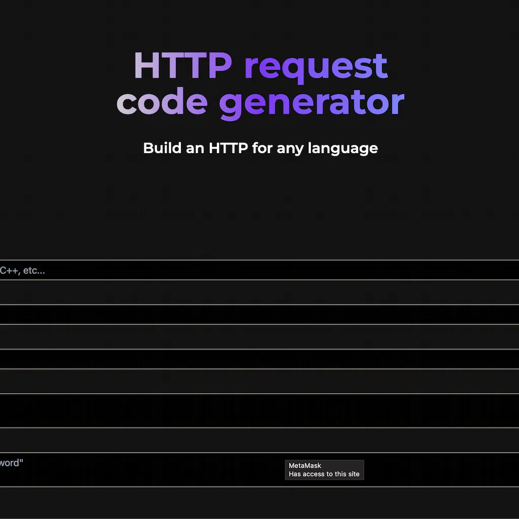 HTTP request code generator