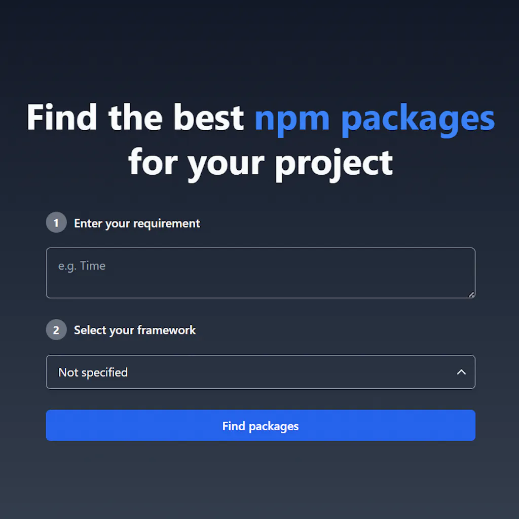 npm package finder