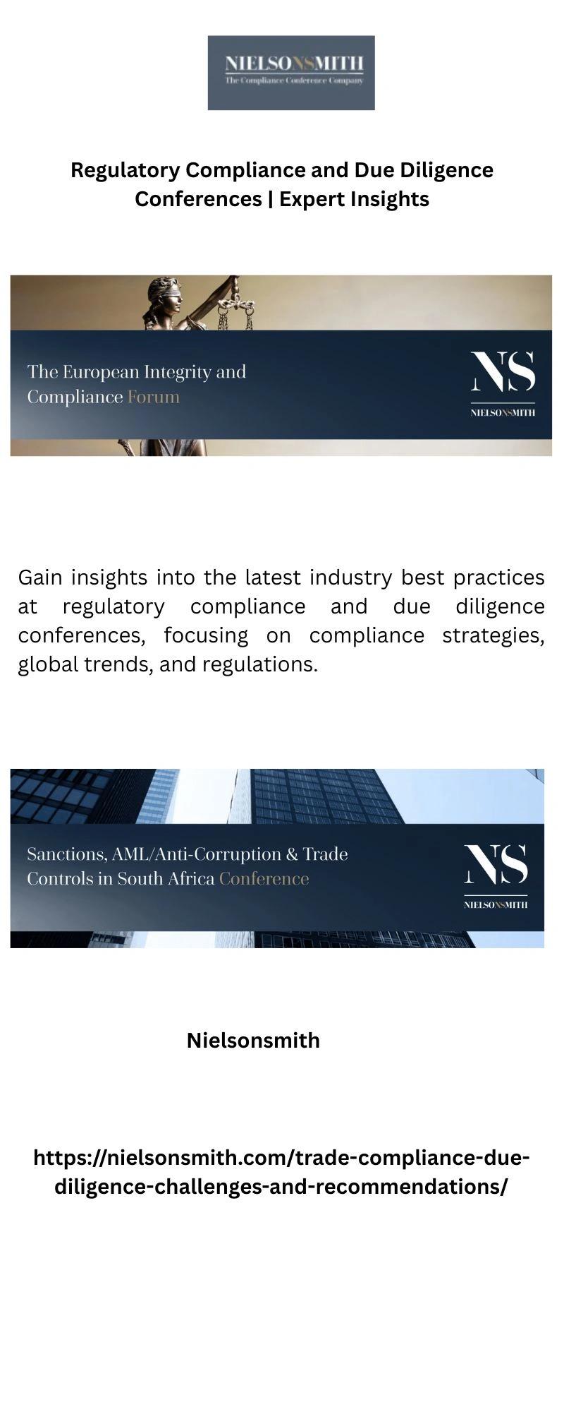 Regulatory Compliance and Due Diligence Conferences | Expert Insights