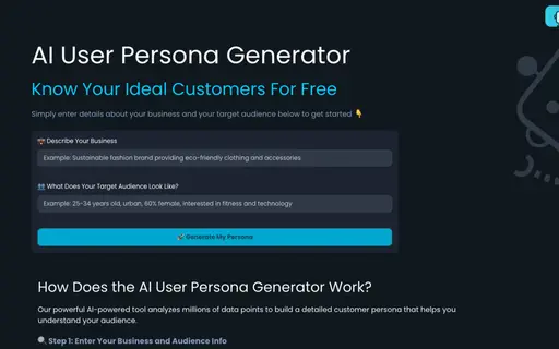 AI User Persona Generator by Bot Memo