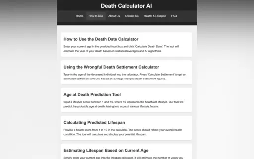 Death Calculator AI