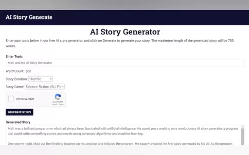 Free AI Story Generator