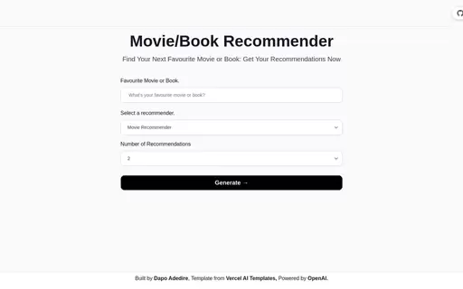 Movie & Book Recommender