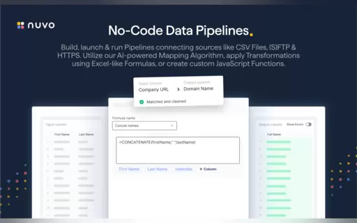 nuvo No-Code Data Pipelines