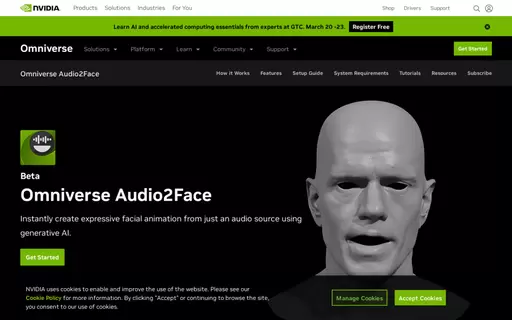 Omniverse Audio2Face