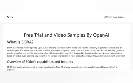 Sora By OpenAI