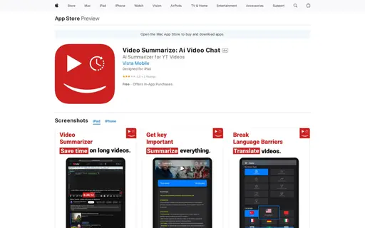 Video Summarize: Ai Video Chat