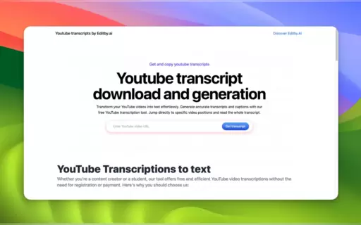 Youtube transcripts by Editby.ai